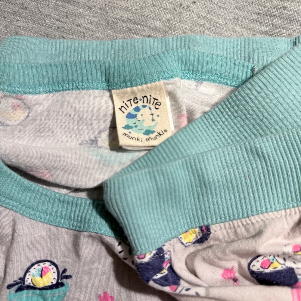munki munki Women’s Sushi Print Novelty L/S Top and Shorts Pajama Set Size Large - Picture 5 of 8